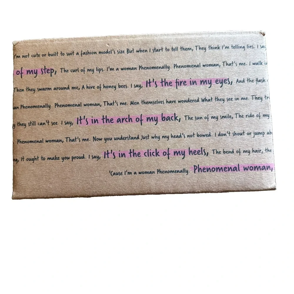 Maya Angelou Phenomenal Woman Stemless Wine Glass Set of 2 Gold Script Poem USA‎